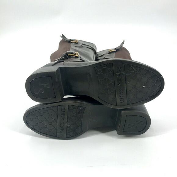 Franco Sarto Chrome Womens Knee High Boots Leather Riding Brown 6 - Picture 6 of 6